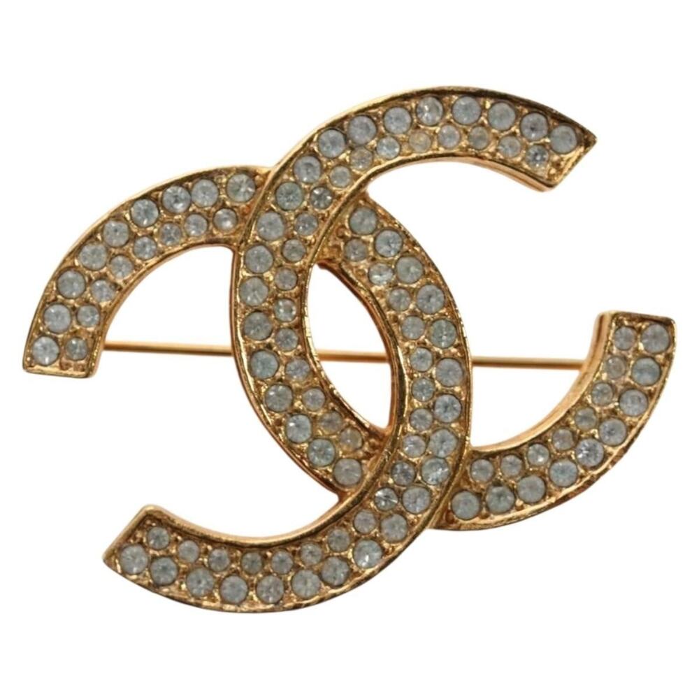 Chanel CC Logo Brooch Gold